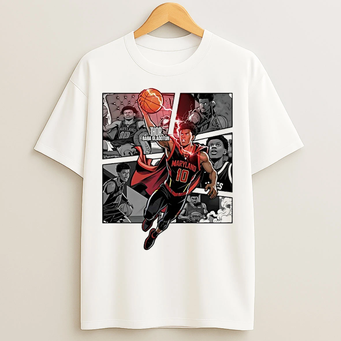 Classic The Avengers Thor Baba Oladotun Maryland Mens Basketball T Shirts