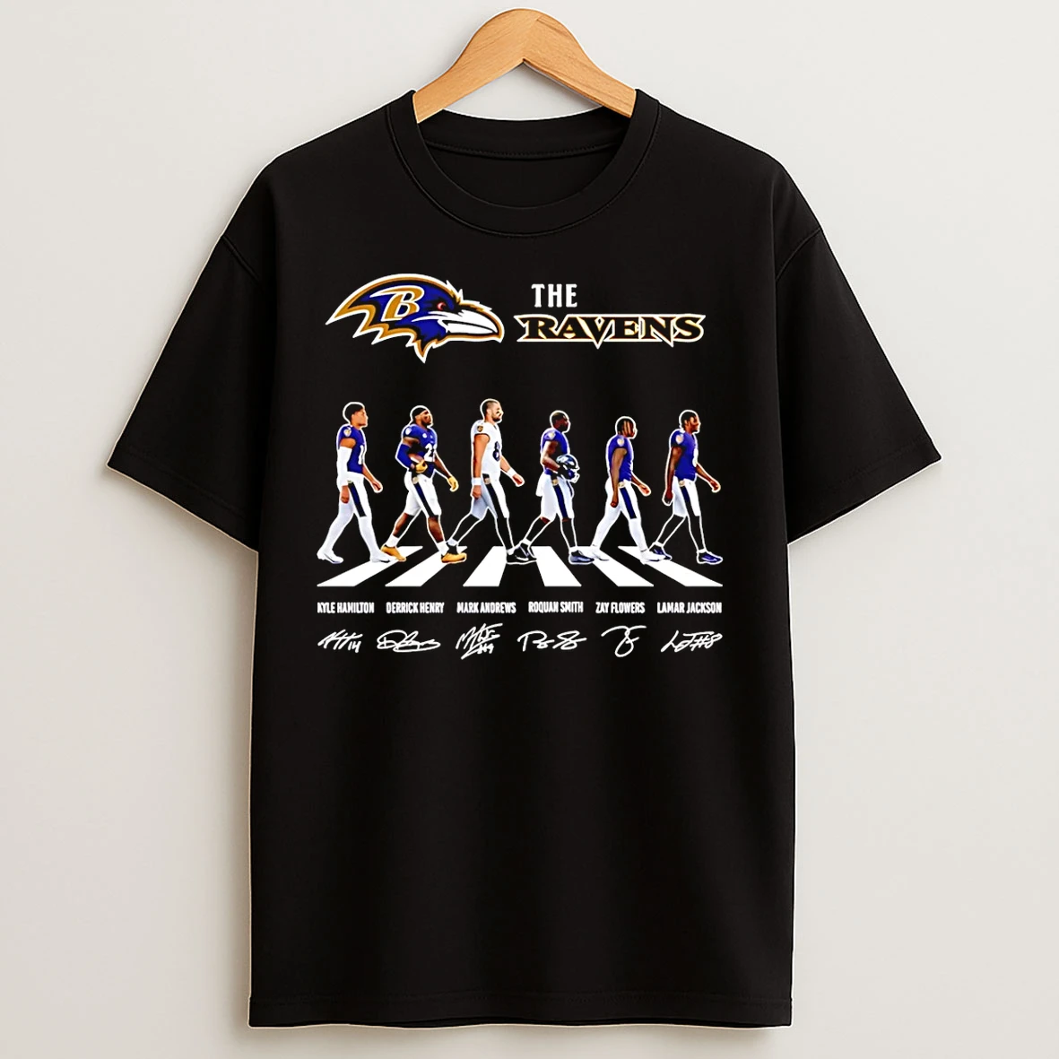 Classic The Baltimore Ravens Cross The Street Signatures 2026 T Shirts