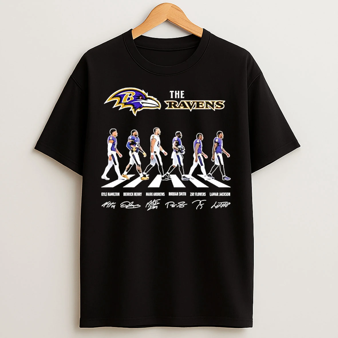 Classic The Baltimore Ravens X Abbey Road Several Players Signature T Shirts