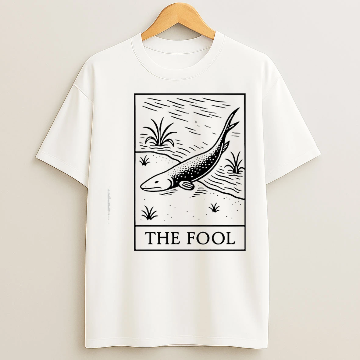 Classic The Fool Tarot Card Fish Walking T Shirts