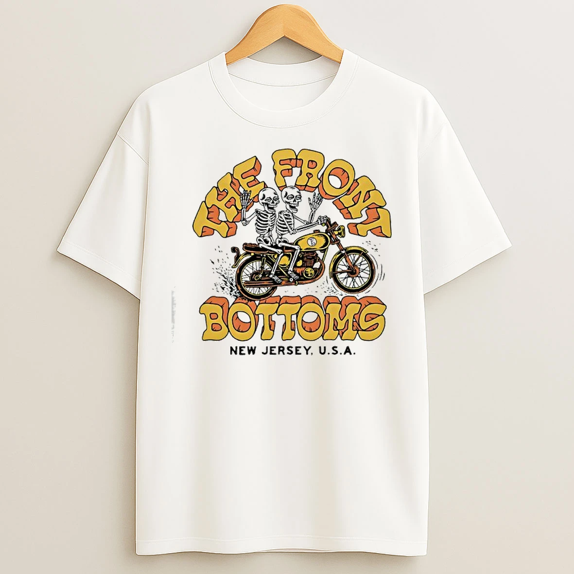 Classic The Front Bottoms Laugh Motorcycle Skeletons T Shirts