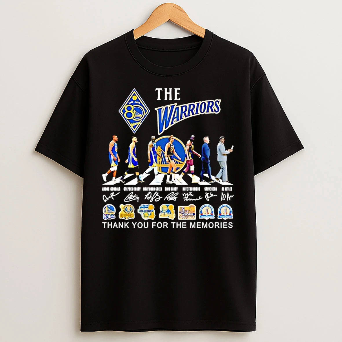 Classic The Golden State Warriors Walking Across Thank You For The Memories Signature T Shirts