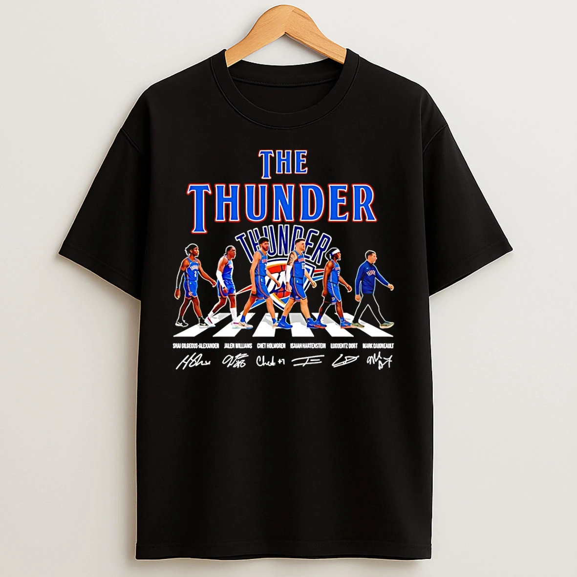 Classic The Oklahoma Thunder Cross The Street Signatures 2026 T Shirts