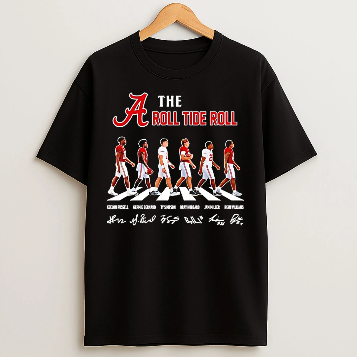 Classic The Roll Tide Roll Alabama Crimson Tide Cross The Street Signatures 2026 T Shirts