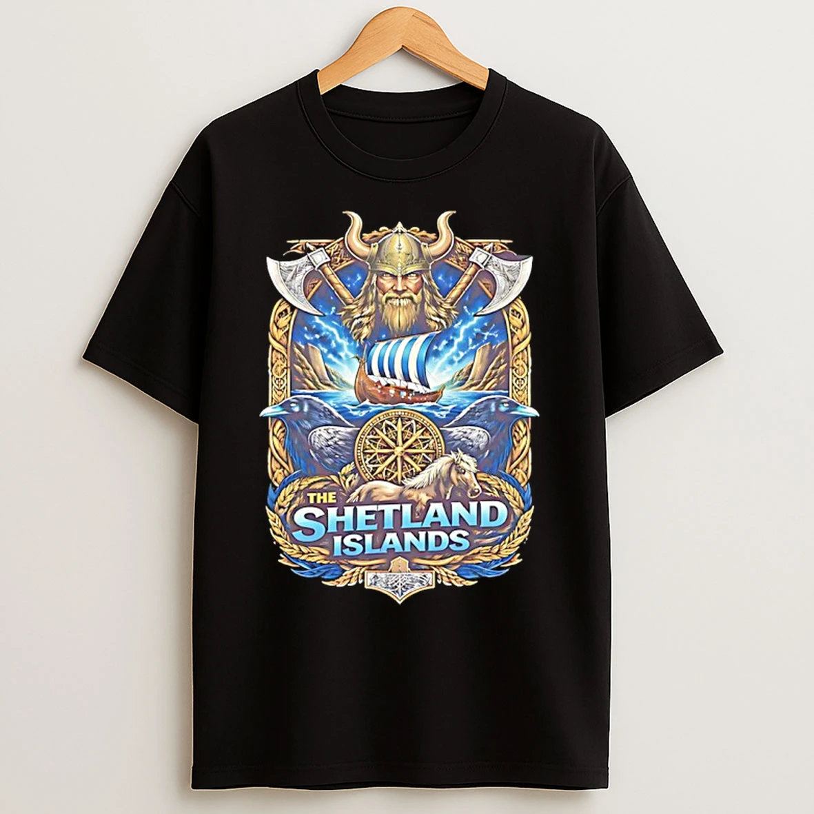 Classic The Shetland Islands Viking Art T Shirts