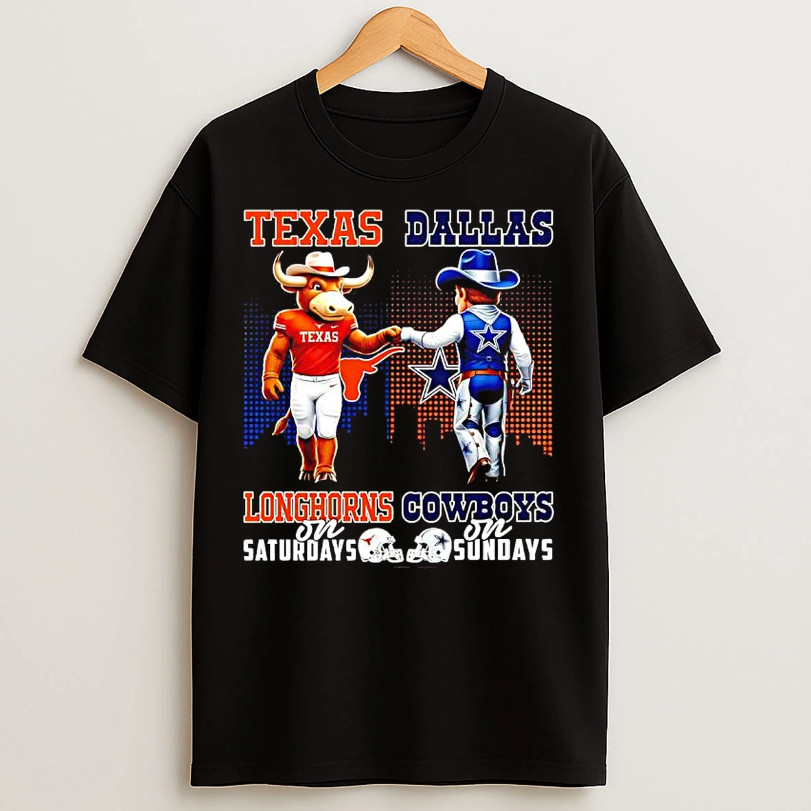 Classic The Texas Longhorns On Saturdays And Dallas Cowboys On Sundays Mascots Logos T Shirts