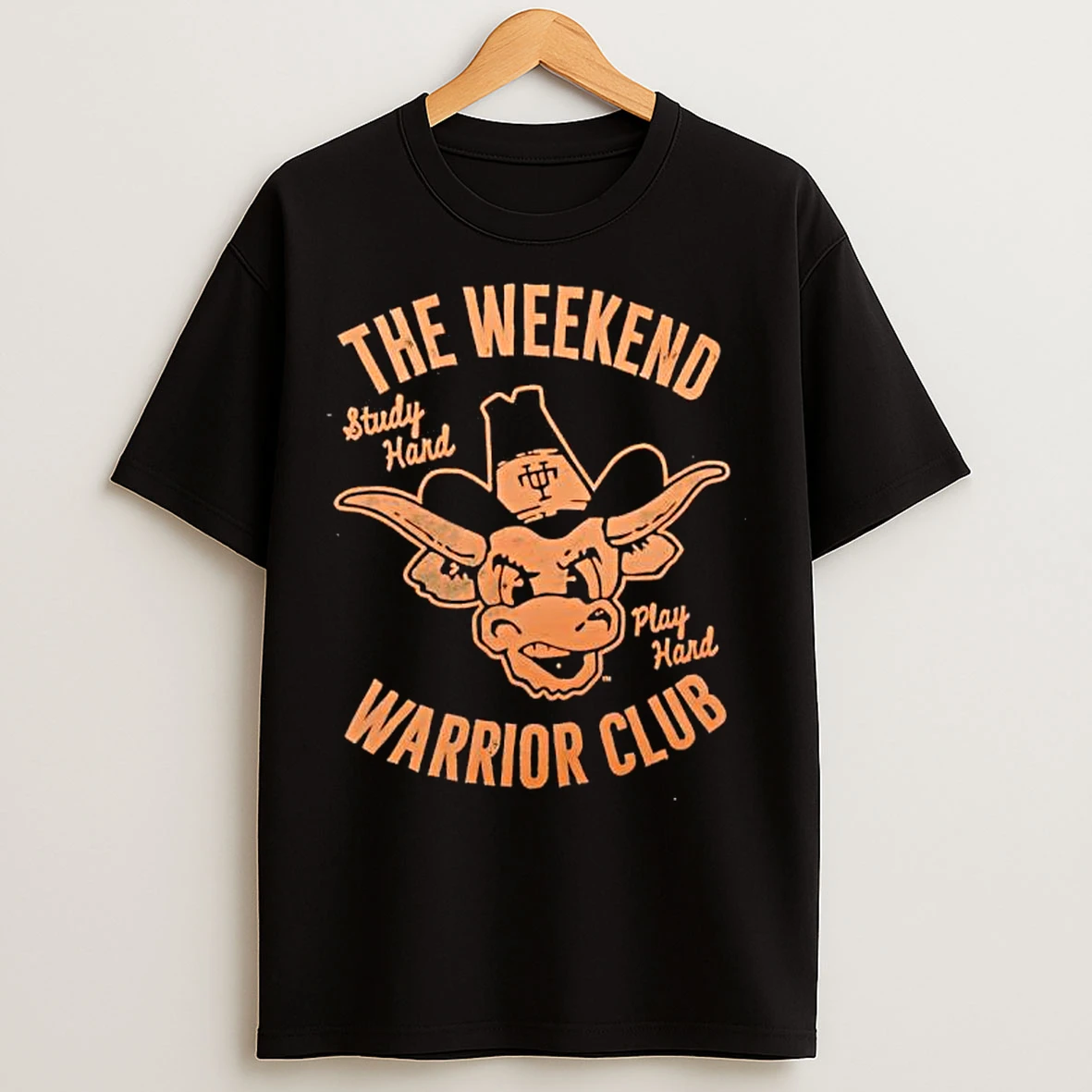 Classic The Weekend Warrior Club Texas Longhorns Study Hard Play Hard T Shirts