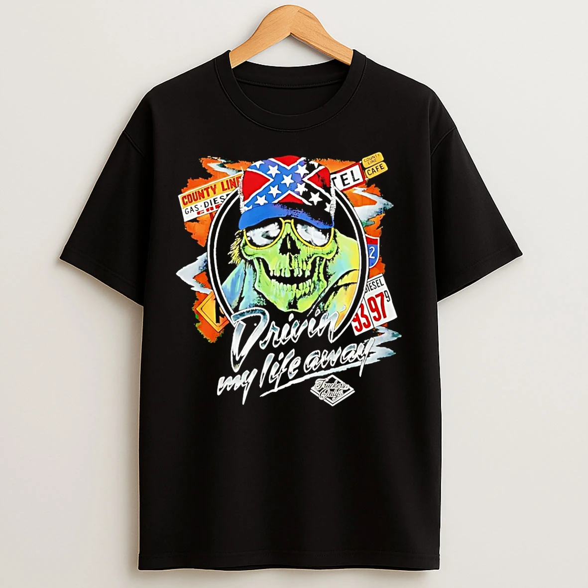 Classic Thelma Louise Driving My Life Away Skull T Shirts