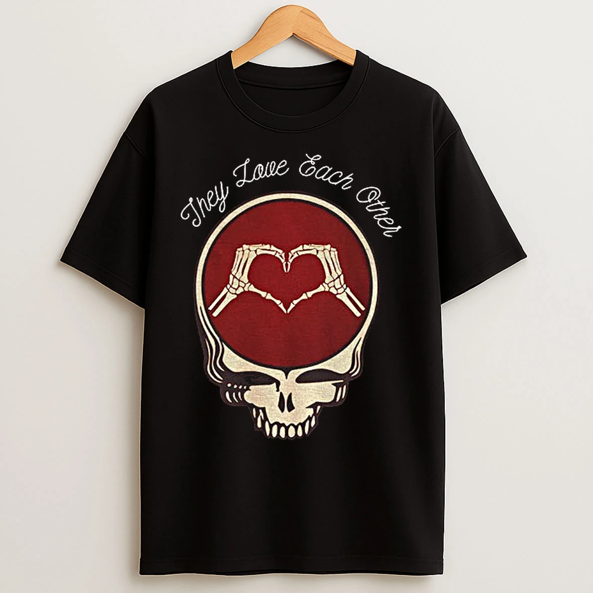 Classic They Love Each Other Cute Valentines Day Dead Head Jerry Garcia And Bob Weir T Shirts