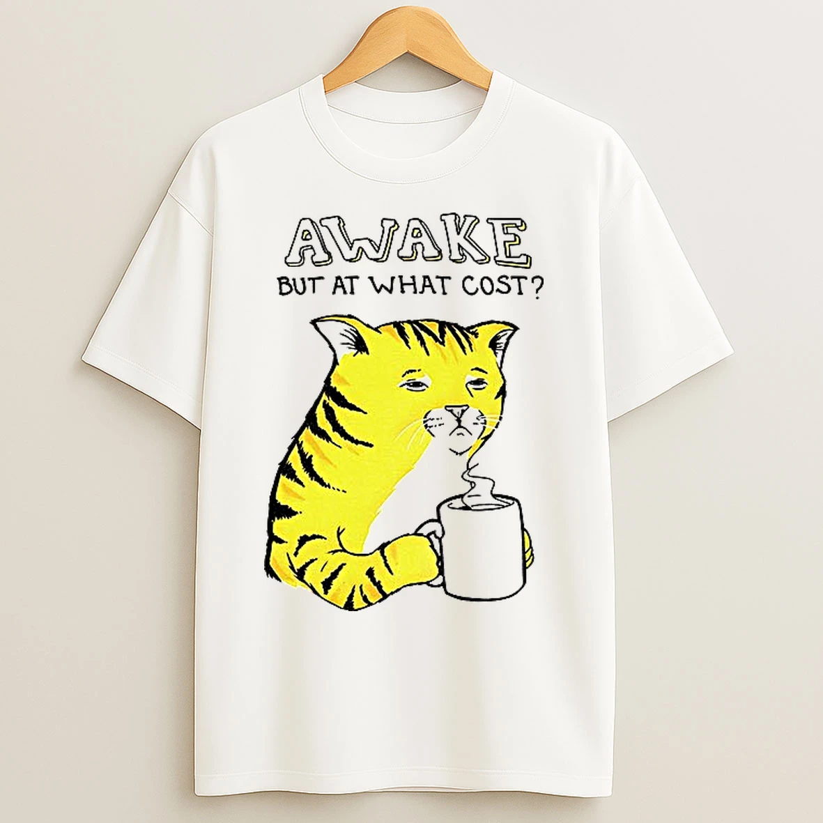 Classic Tired Orange Cat Awake But At What Cost T Shirts
