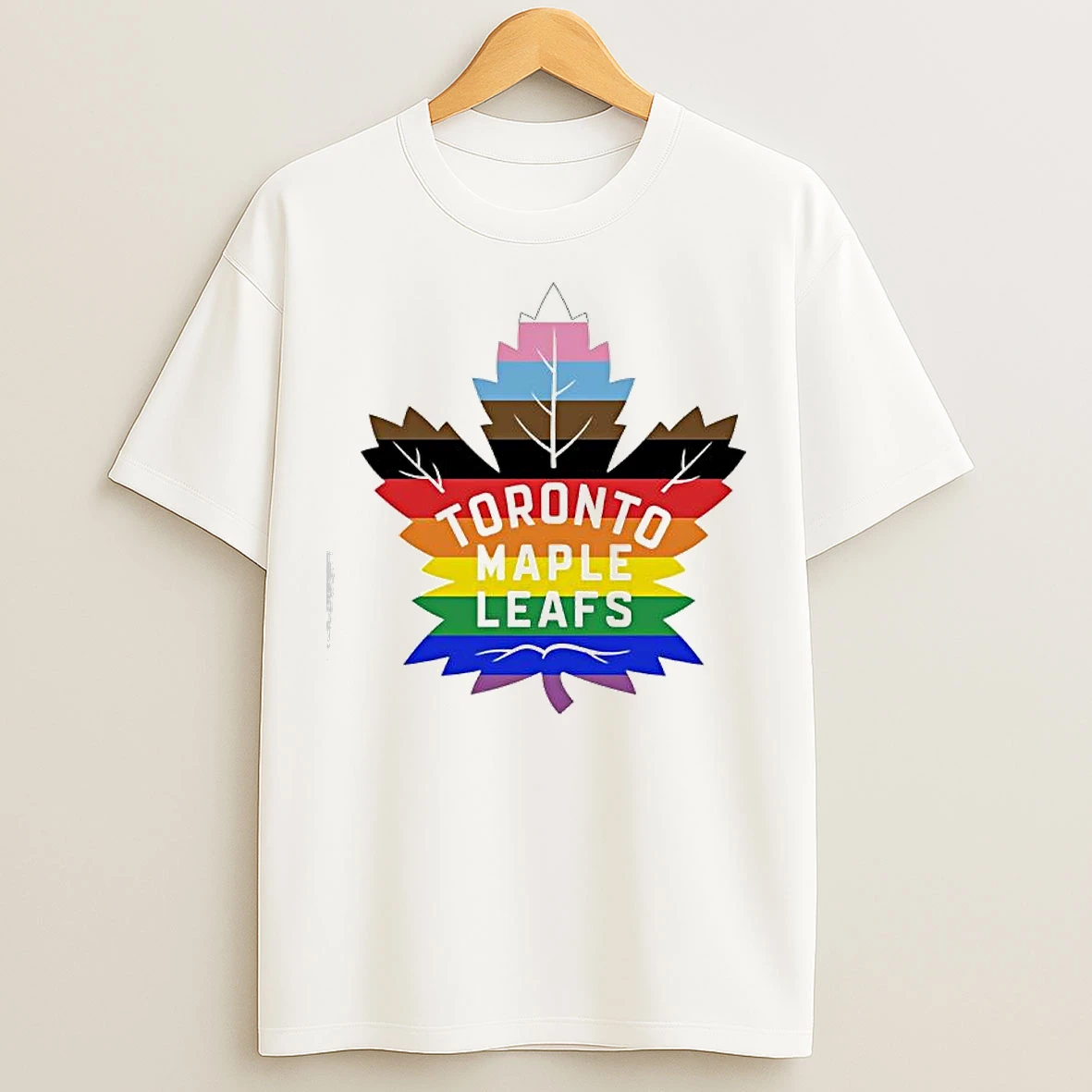 Classic Toronto Maple Leafs X Progress Pride Flag Logo T Shirts