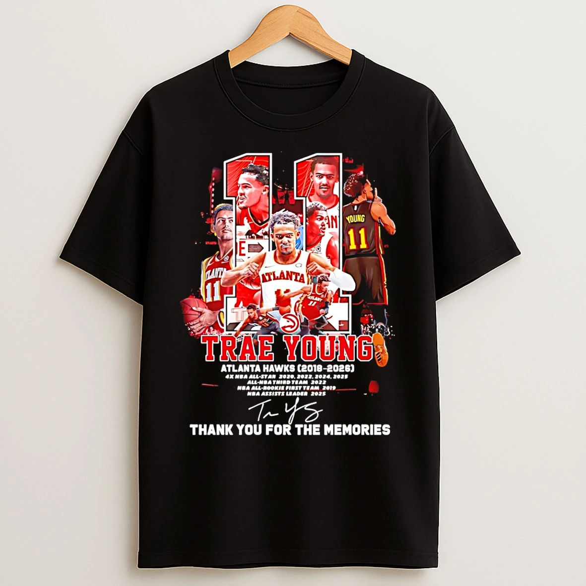 Classic Trae Young Atlanta Hawks 2018 2026 Thank You For The Memories T Shirts