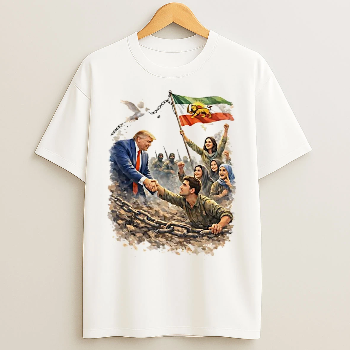 Classic Trump Liberation Handshake Political Art T Shirts