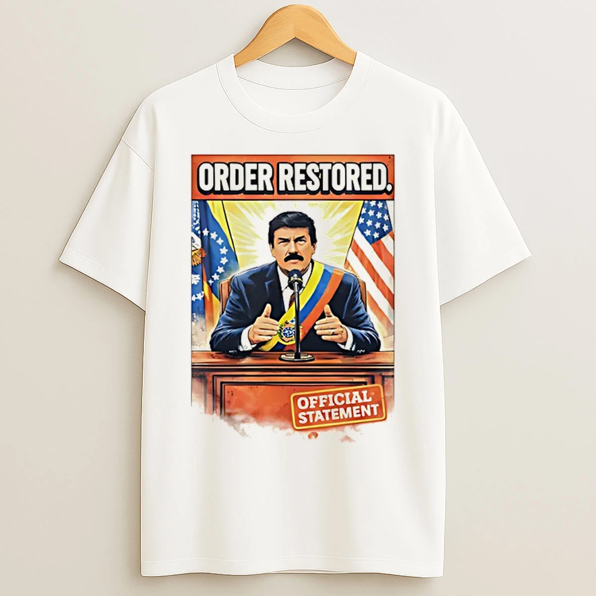 Classic Trump Order Restored Statement Political Satire T Shirts