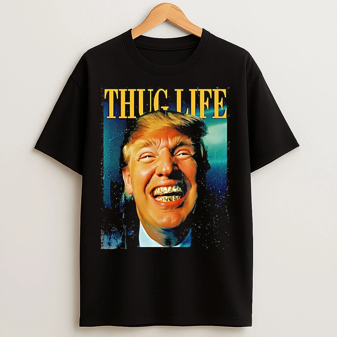 Classic Trump Thug Life Gold Grill Graphic T Shirts