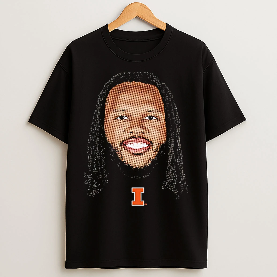 Classic Ty Rodgers Llinois Fighting Illini Portrait Big Head T Shirts