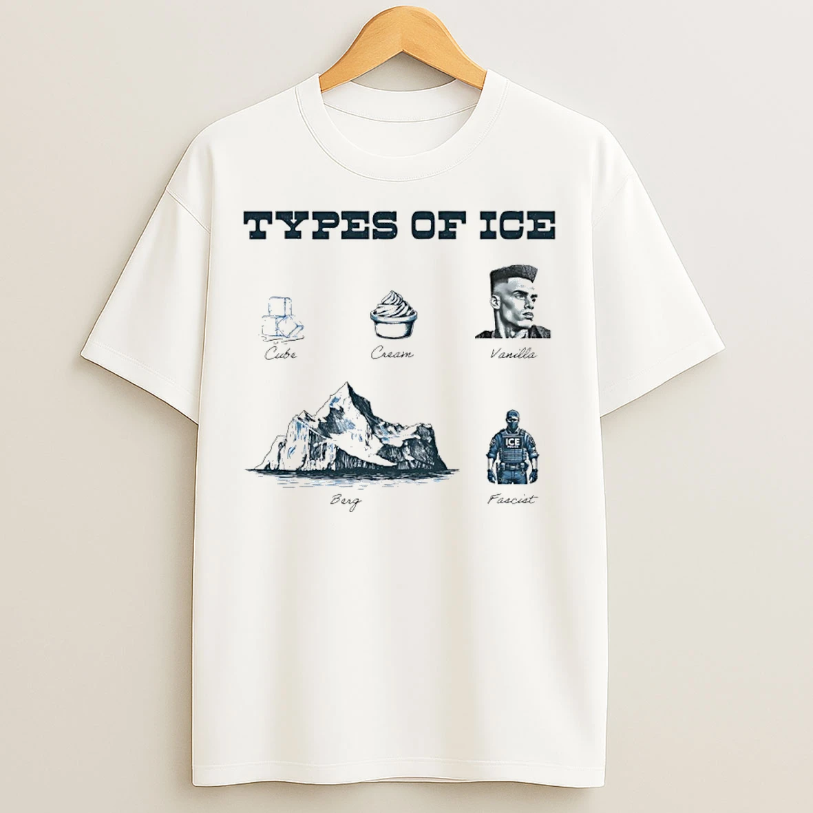 Classic Types Of Ice Cube Cream Vanilla Berg Fascist T Shirts