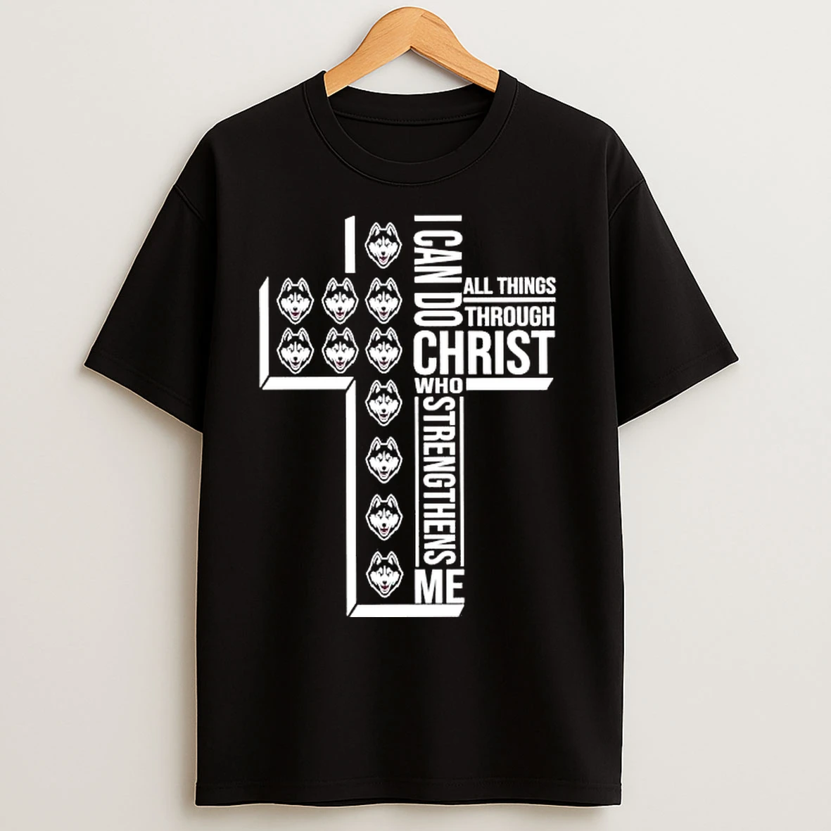 Classic Uconn Huskies I Can Do All Things Through Christ T Shirts