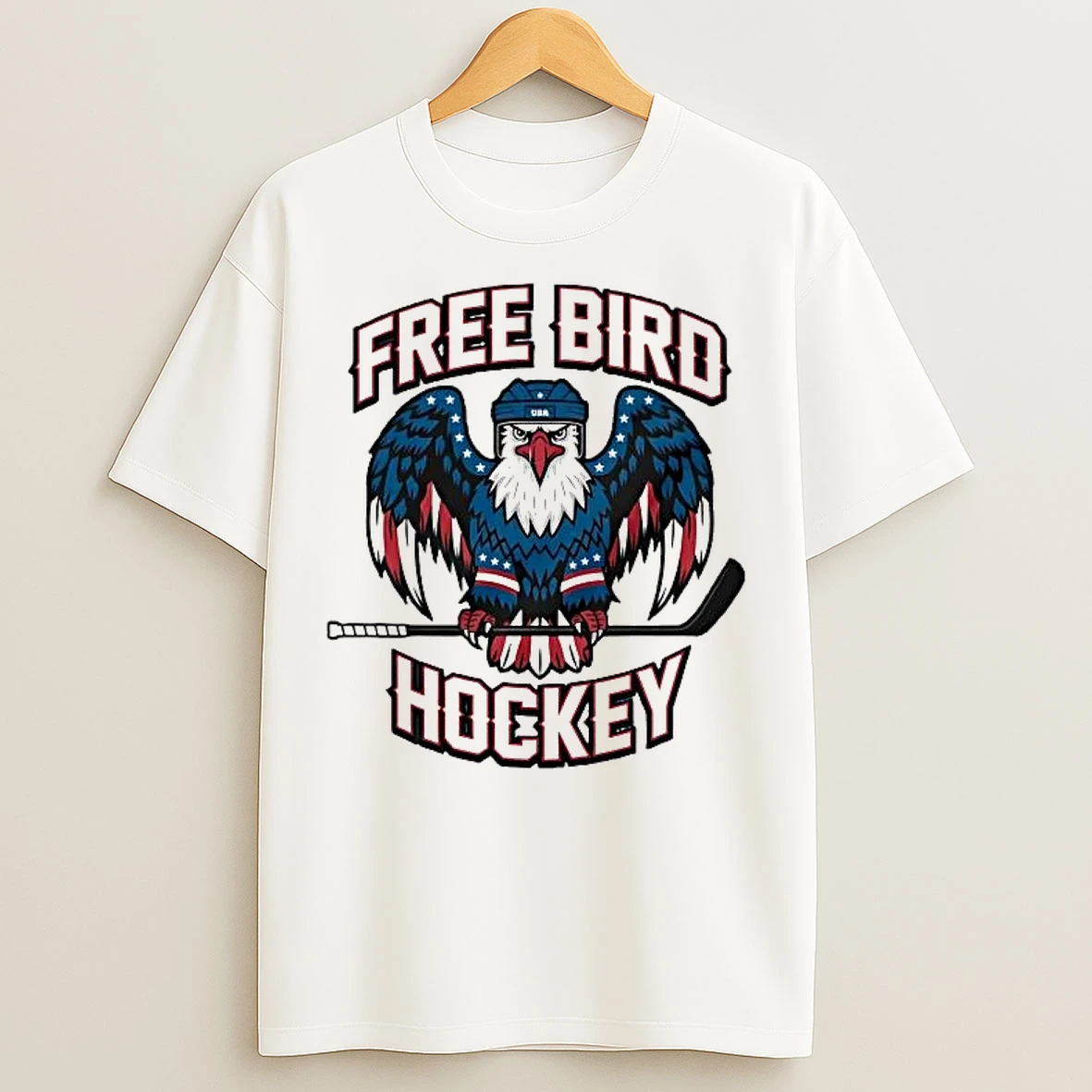 Classic Usa Hockey Free Bird Hockey T Shirts