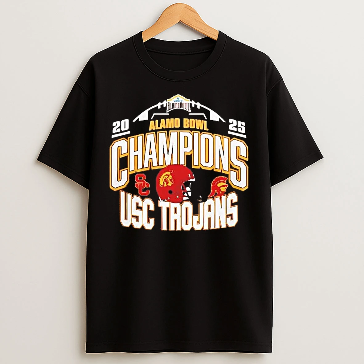 Classic Usc Trojans 2025 Alamo Bowl Champions Helmet T Shirts