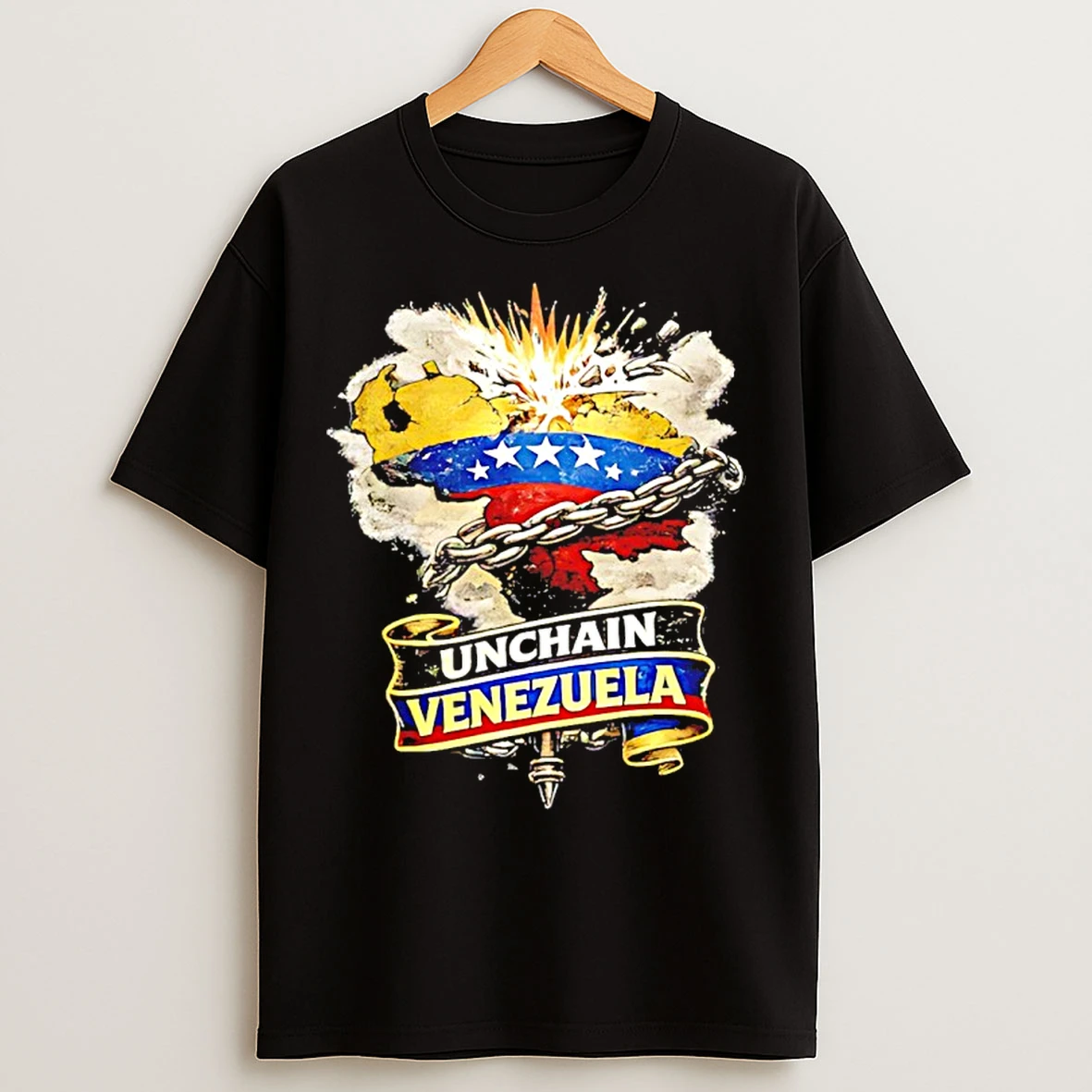 Classic Unchain Venezuela Flag Breaking Chains T Shirts