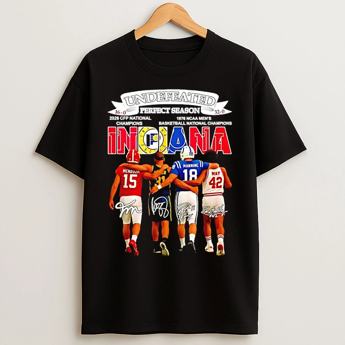Classic Undefeated Perfect Season Indiana Sports Players 2026 Cfp National Champions Signatures T Shirts
