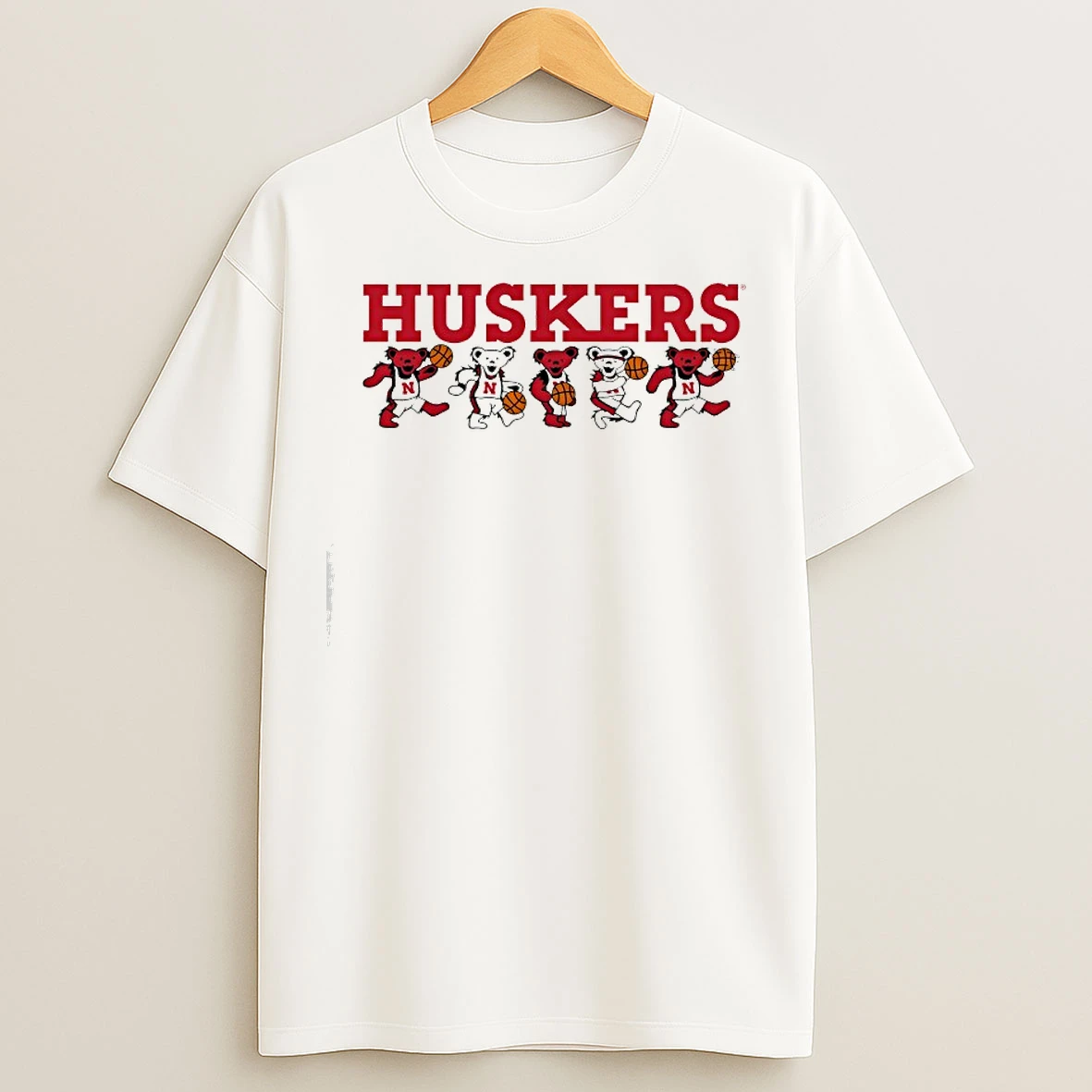 Classic University Of Nebraska And The Grateful Dead Logo T Shirts
