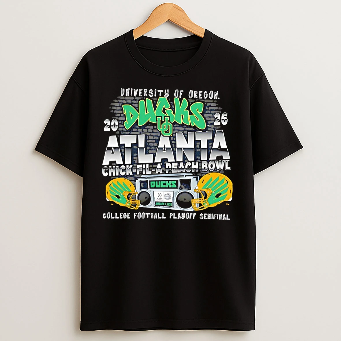 Classic University Of Oregon 2026 Chick Fil A Peach Bowl Helmet Vintage T Shirts
