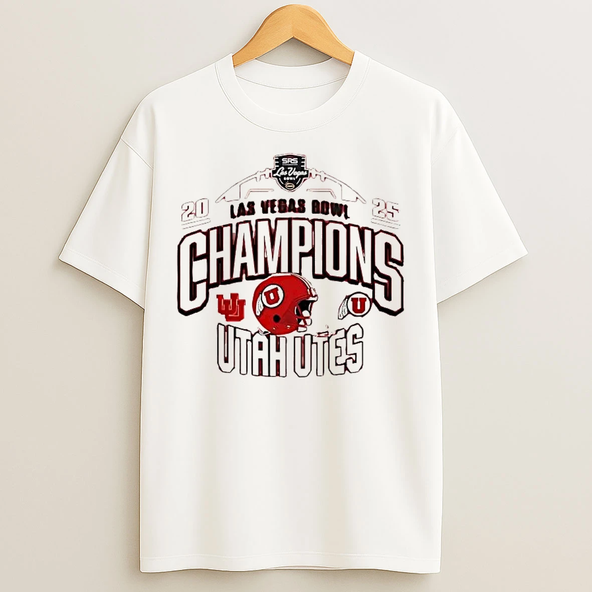 Classic Utah Utes 2025 Las Vegas Bowl Champions Helmet T Shirts