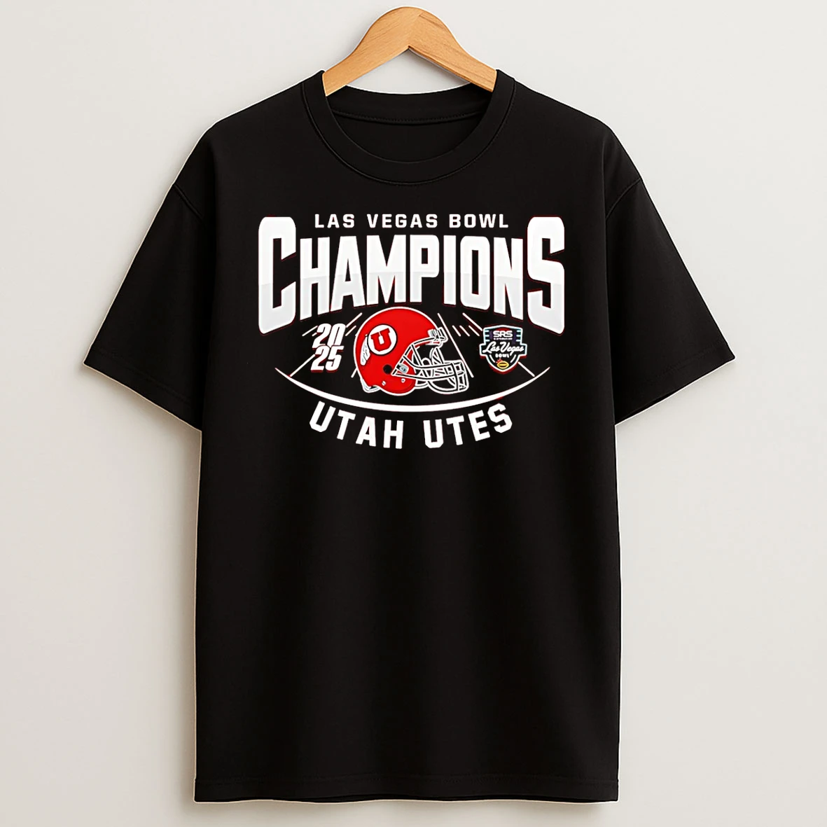 Classic Utah Utes 25 Las Vegas Bowl Champions Football T Shirts