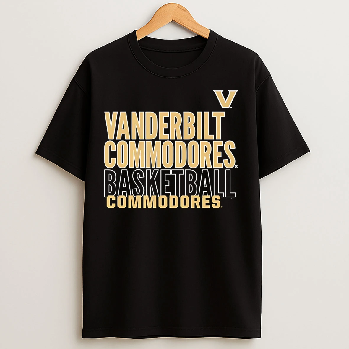 Classic Vanderbilt Basketball Text Logo Overlay 2026 T Shirts