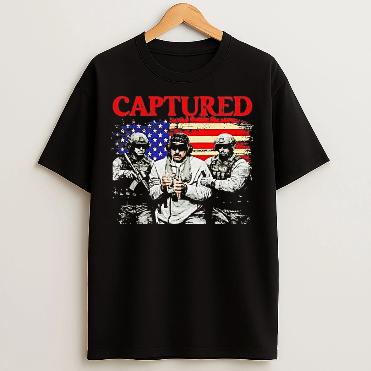 Classic Venezuela Libre Captured Maduro American Flag T Shirts
