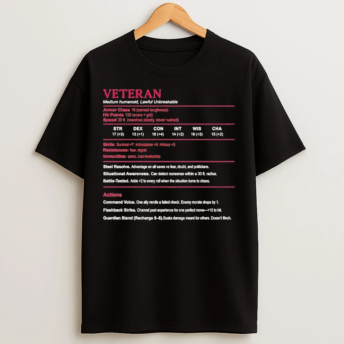 Classic Veteran Medium Humanoid Lawful Unbreakable T Shirts