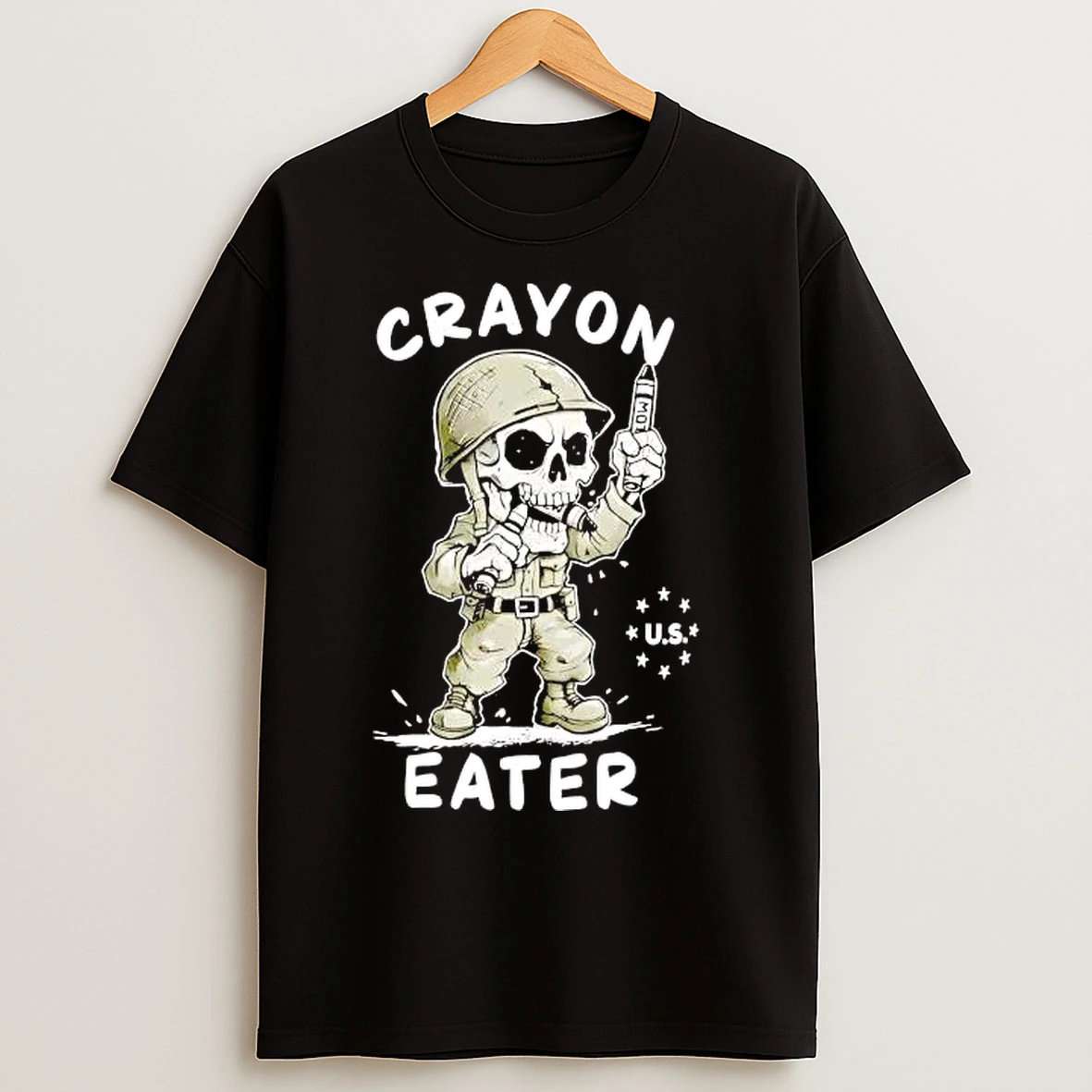 Classic Veteran Skeleton Crayon Eater T Shirts