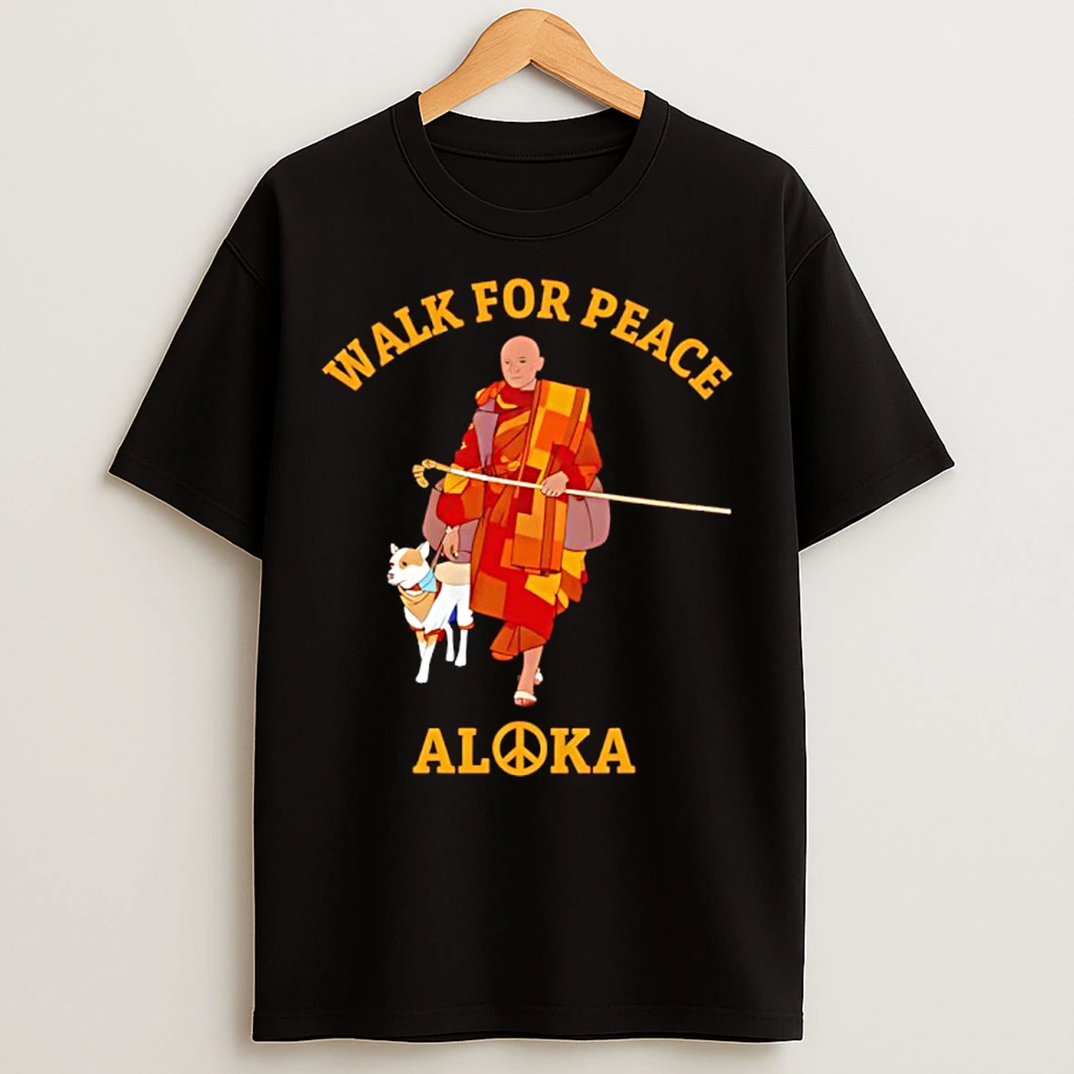 Classic Walk For Peace Monks With Aloka Dog T Shirts