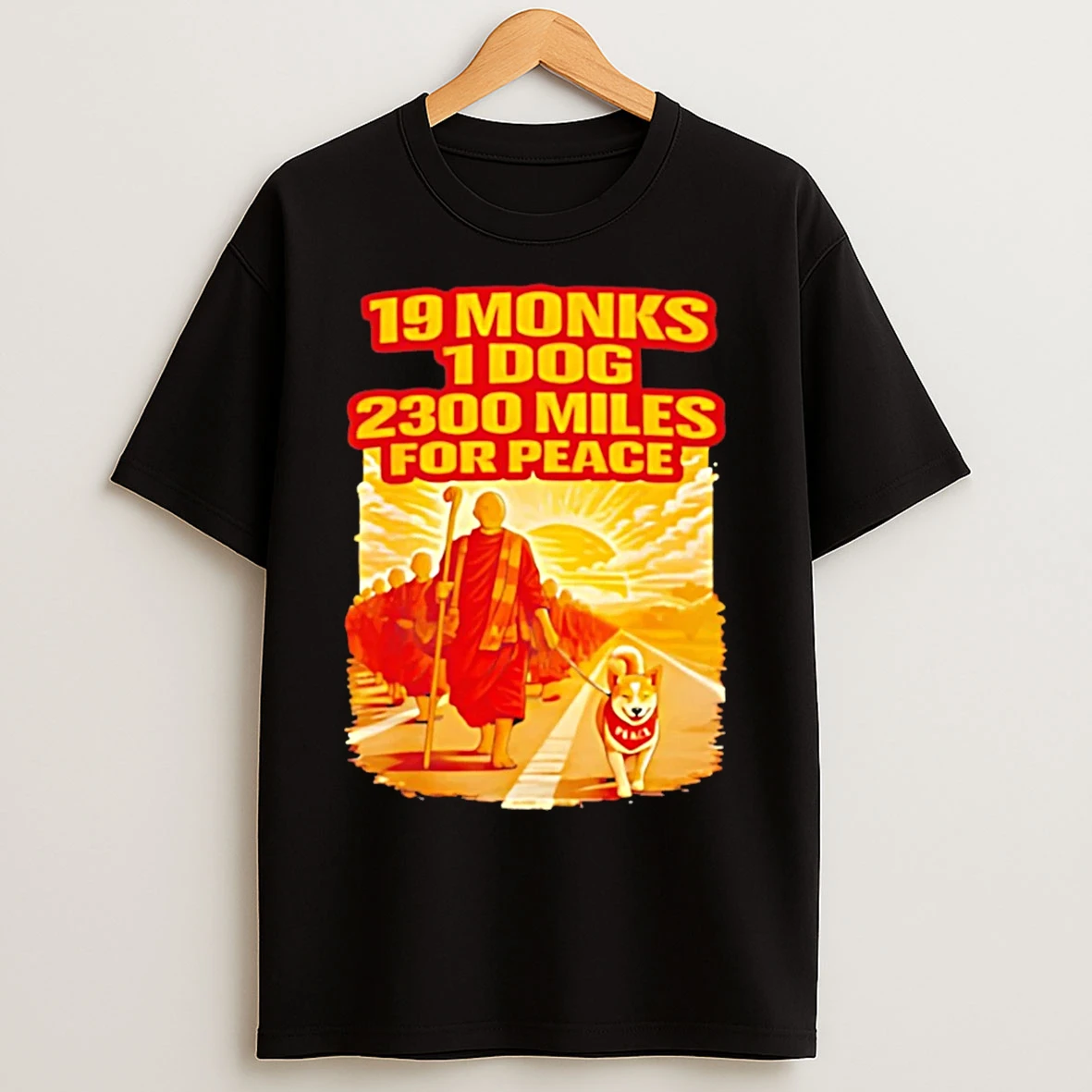 Classic Walk For Peace Buddhist Monks Inspirational Journey T Shirts