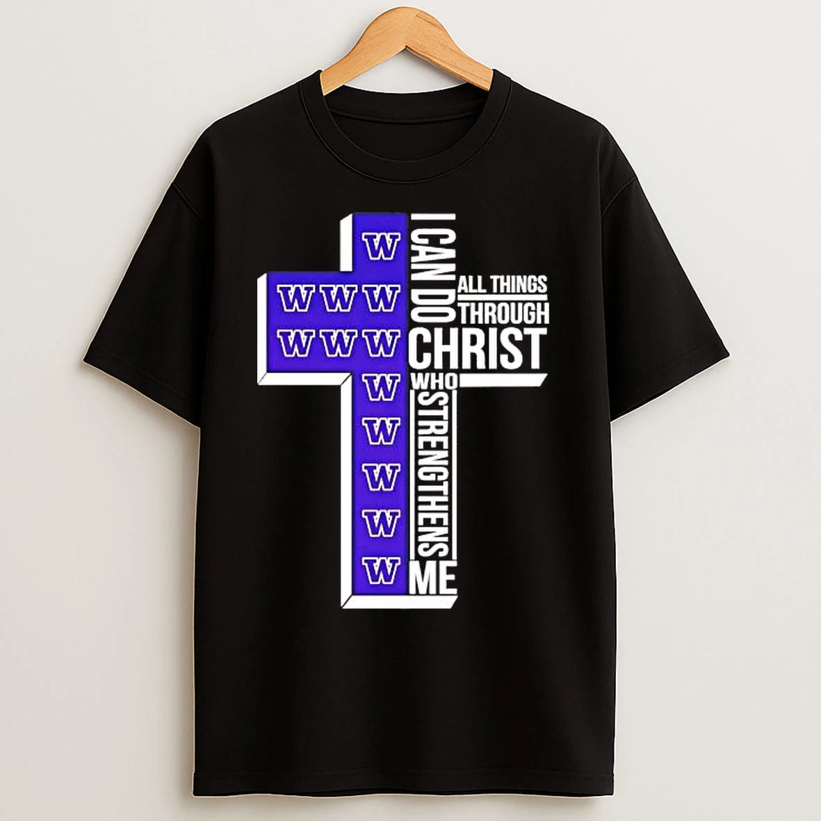 Classic Washington Huskies I Can Do All Things Through Christ T Shirts