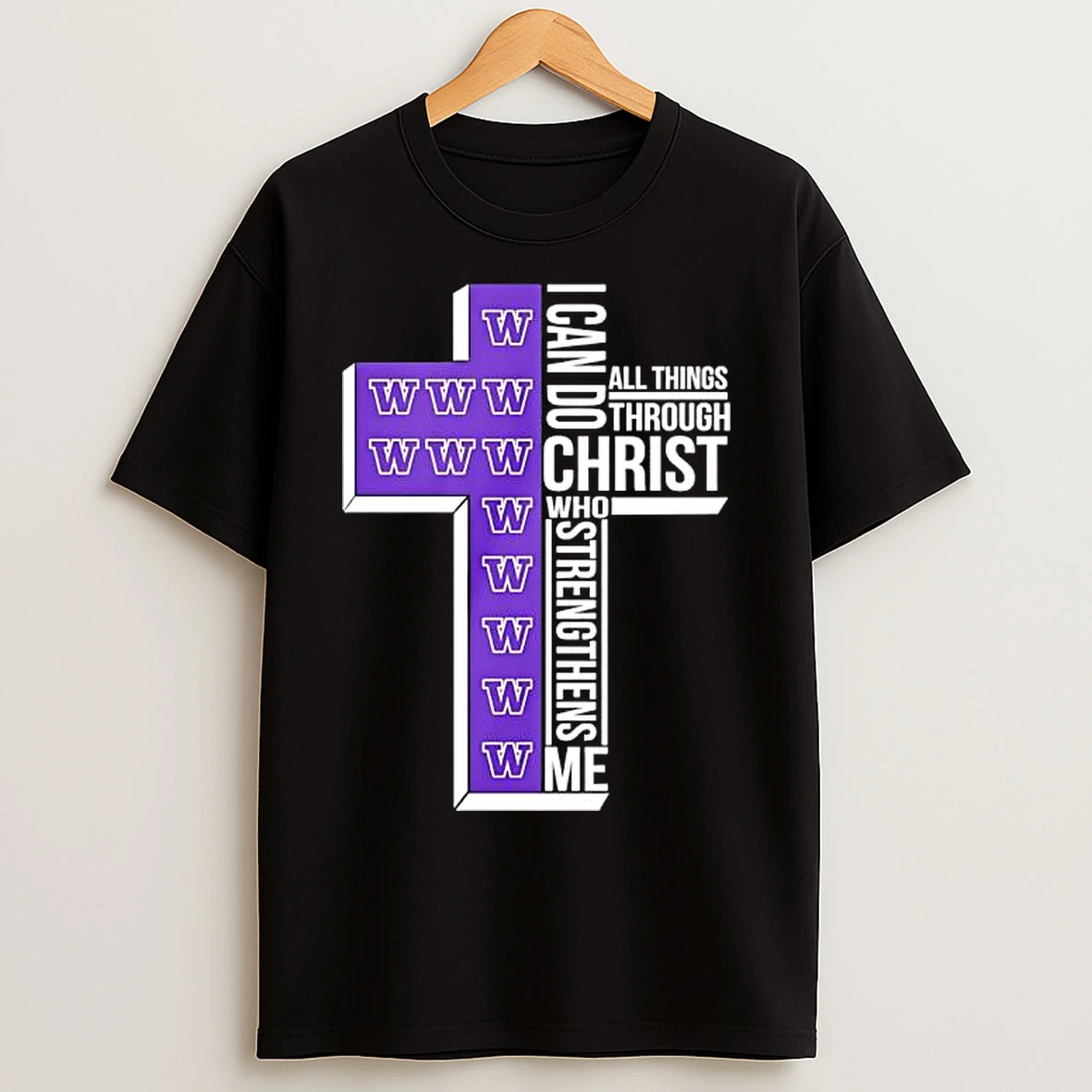 Classic Washington Huskies I Can Do All Things Through Christ Who Strengthens Me T Shirts