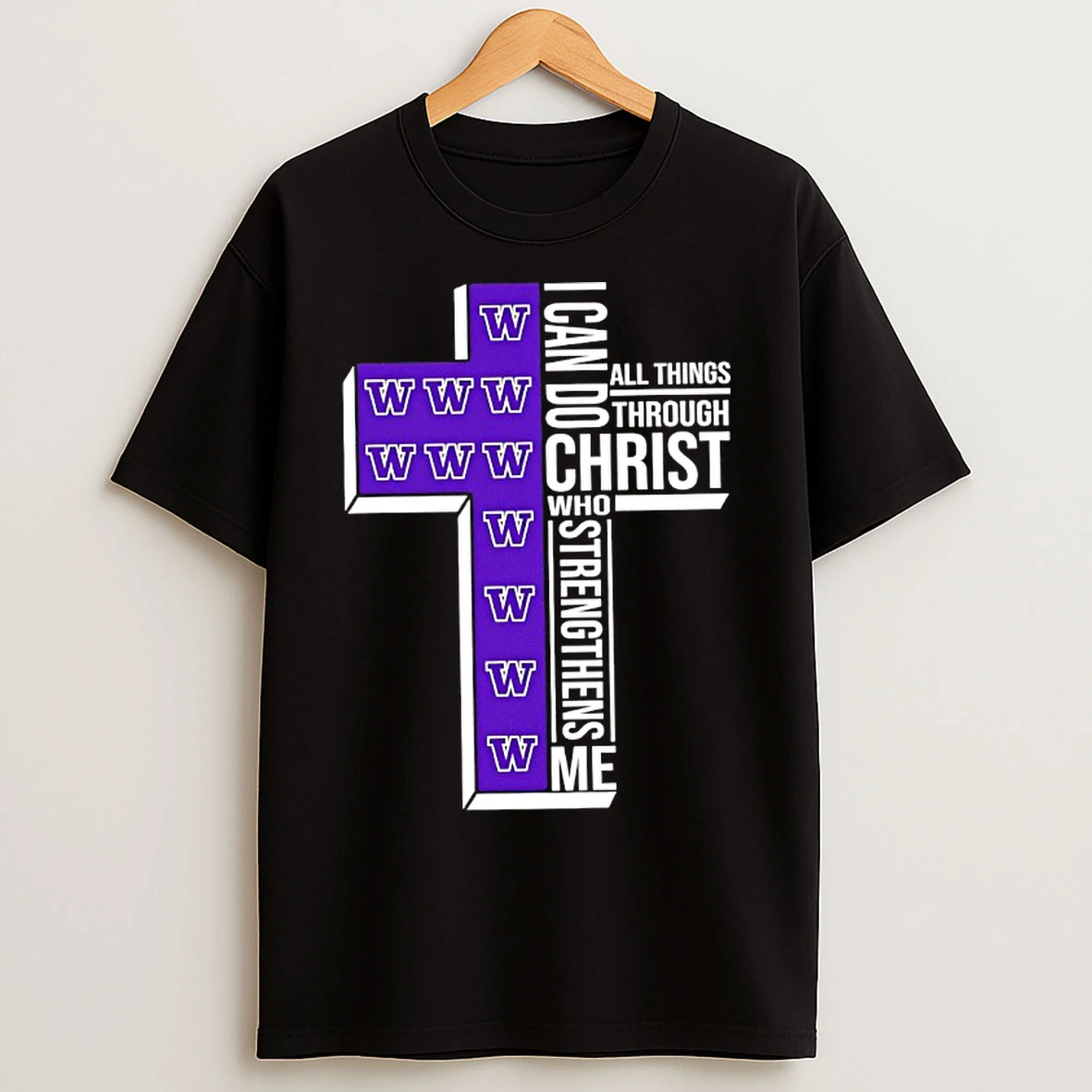 Classic Washington Huskies Womens Basketball I Can All Things Do Through Christ Who Strengthens Me T Shirts