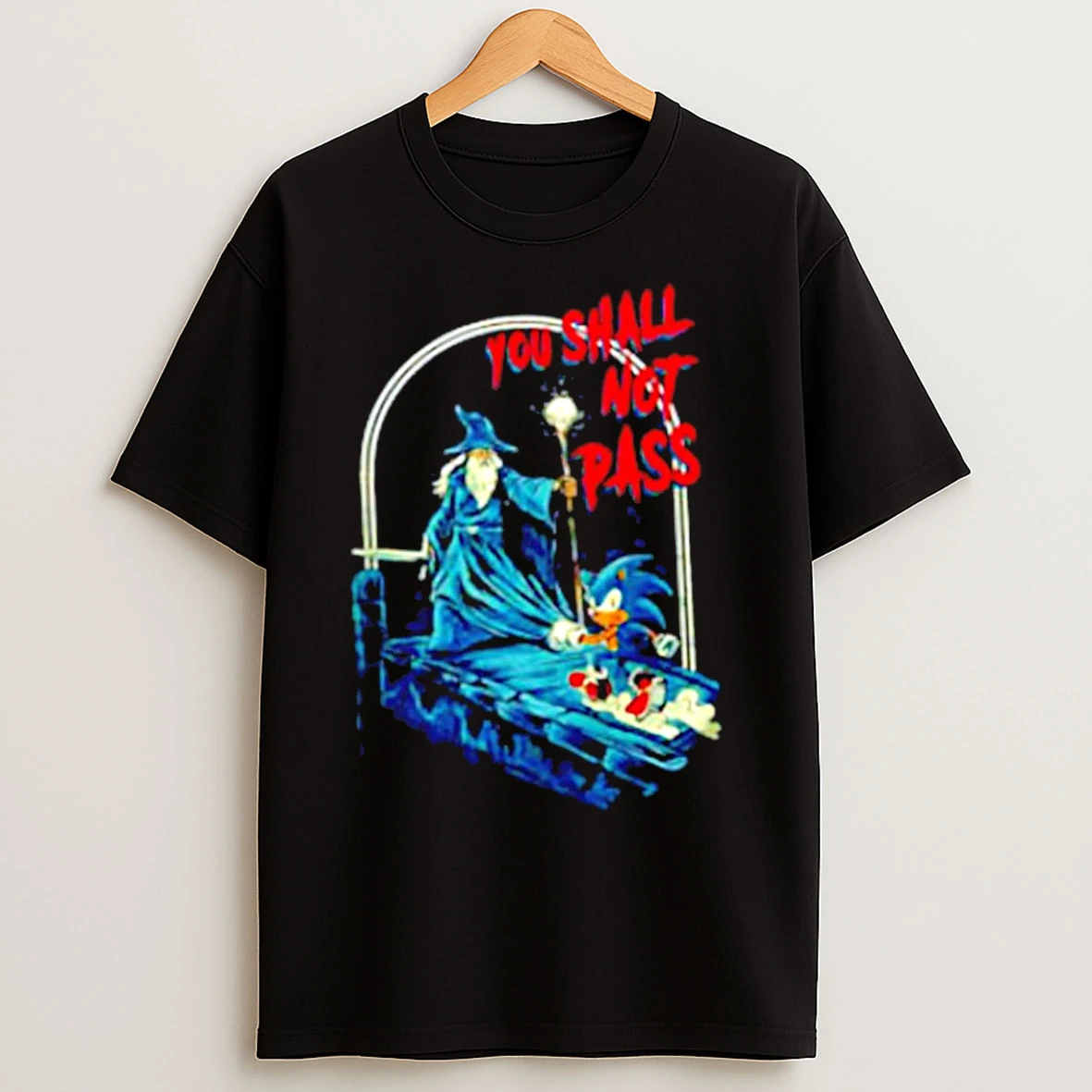 Classic Wizard And Hedgehog You Shall Not Dash Retro T Shirts