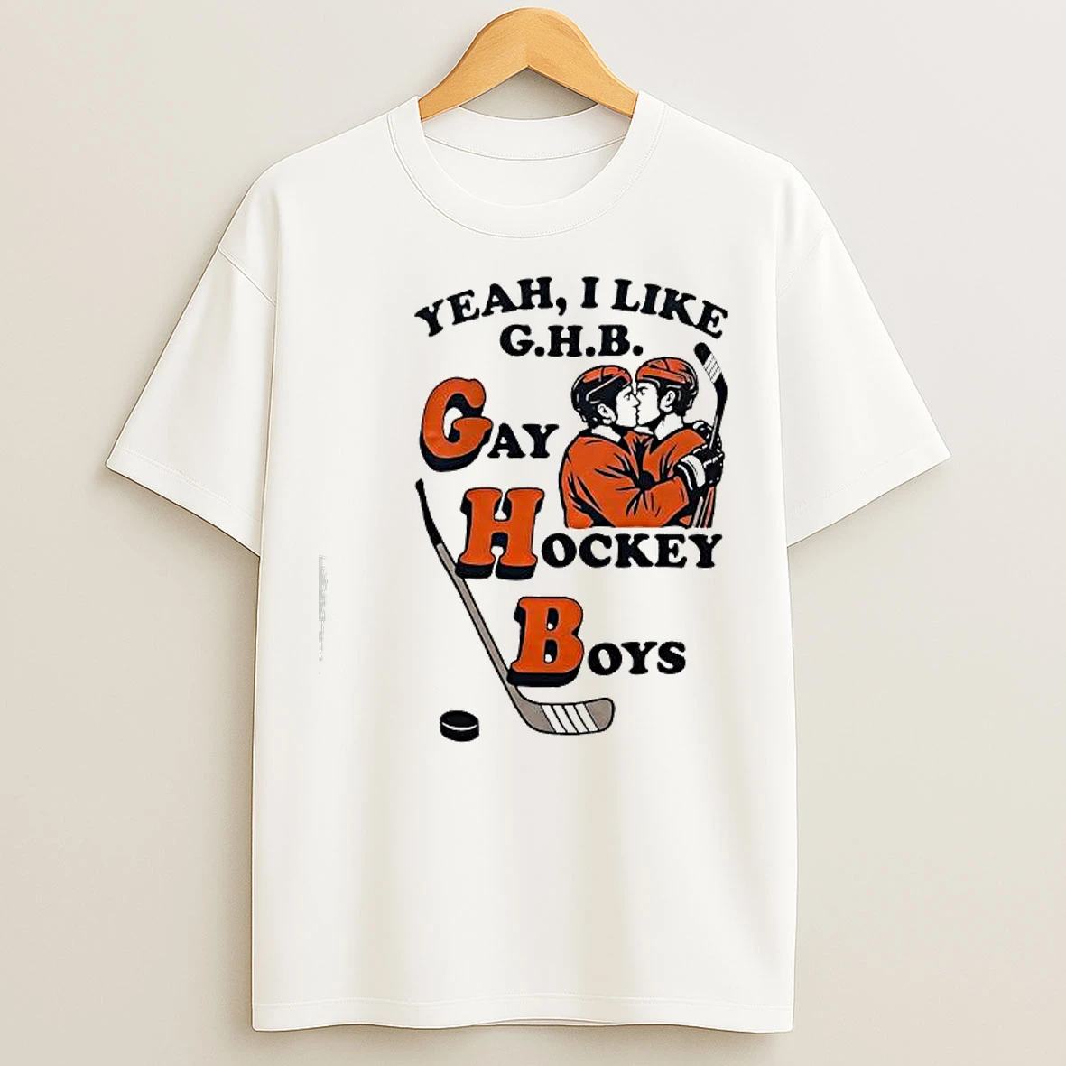 Classic Yeah I Like G H B Gay Hockey Boys Kissing Hockey Players T Shirts