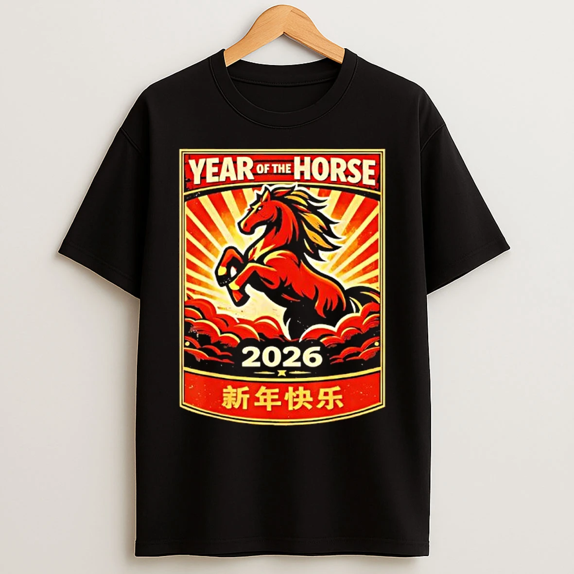 Classic Year Of The Horse 2026 Lunar Chinese New Year 2026 Graphic T Shirts