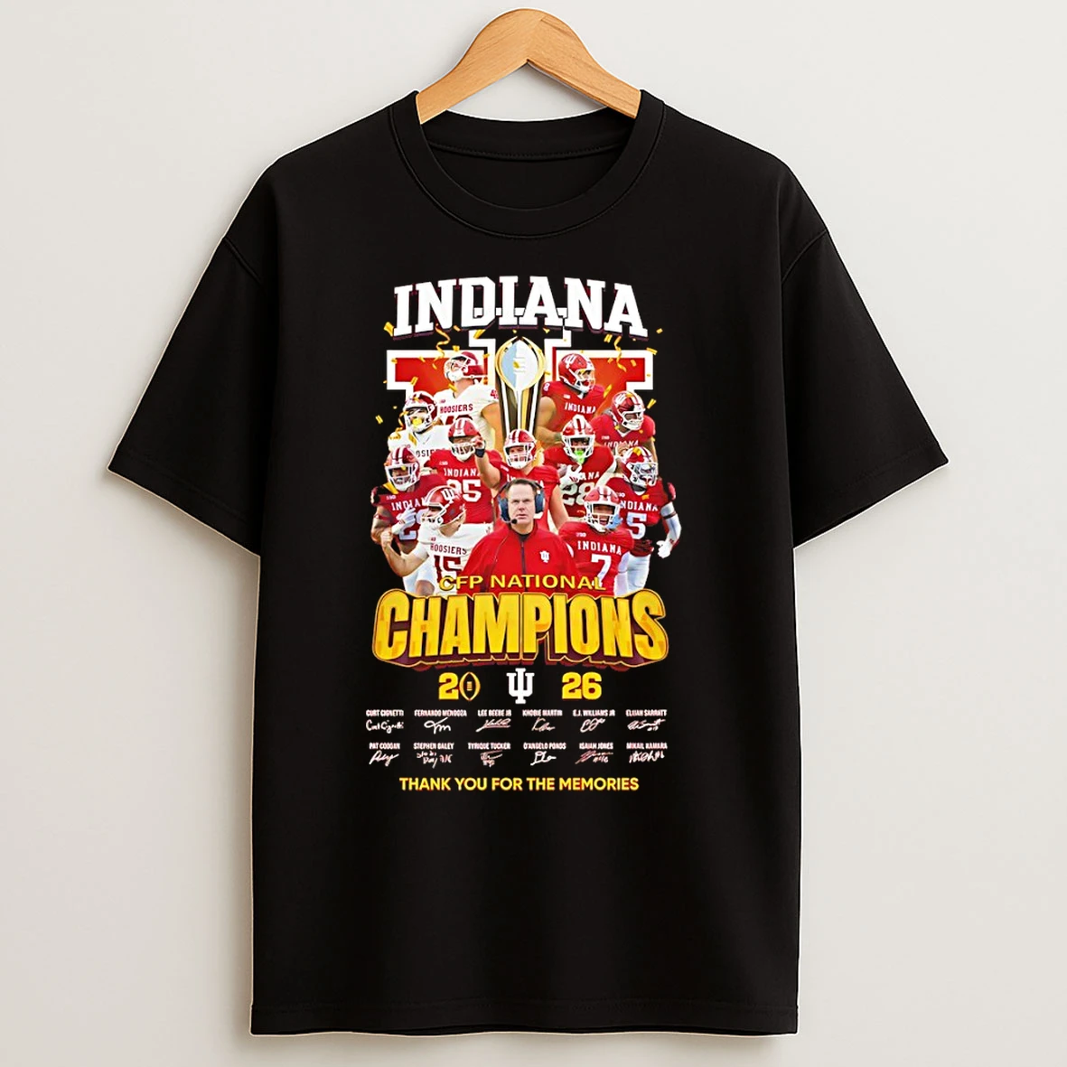 Classic Zgxx2vms Indiana Hoosiers National Champions 2026 Signature Thank You For The Memories T Shirts