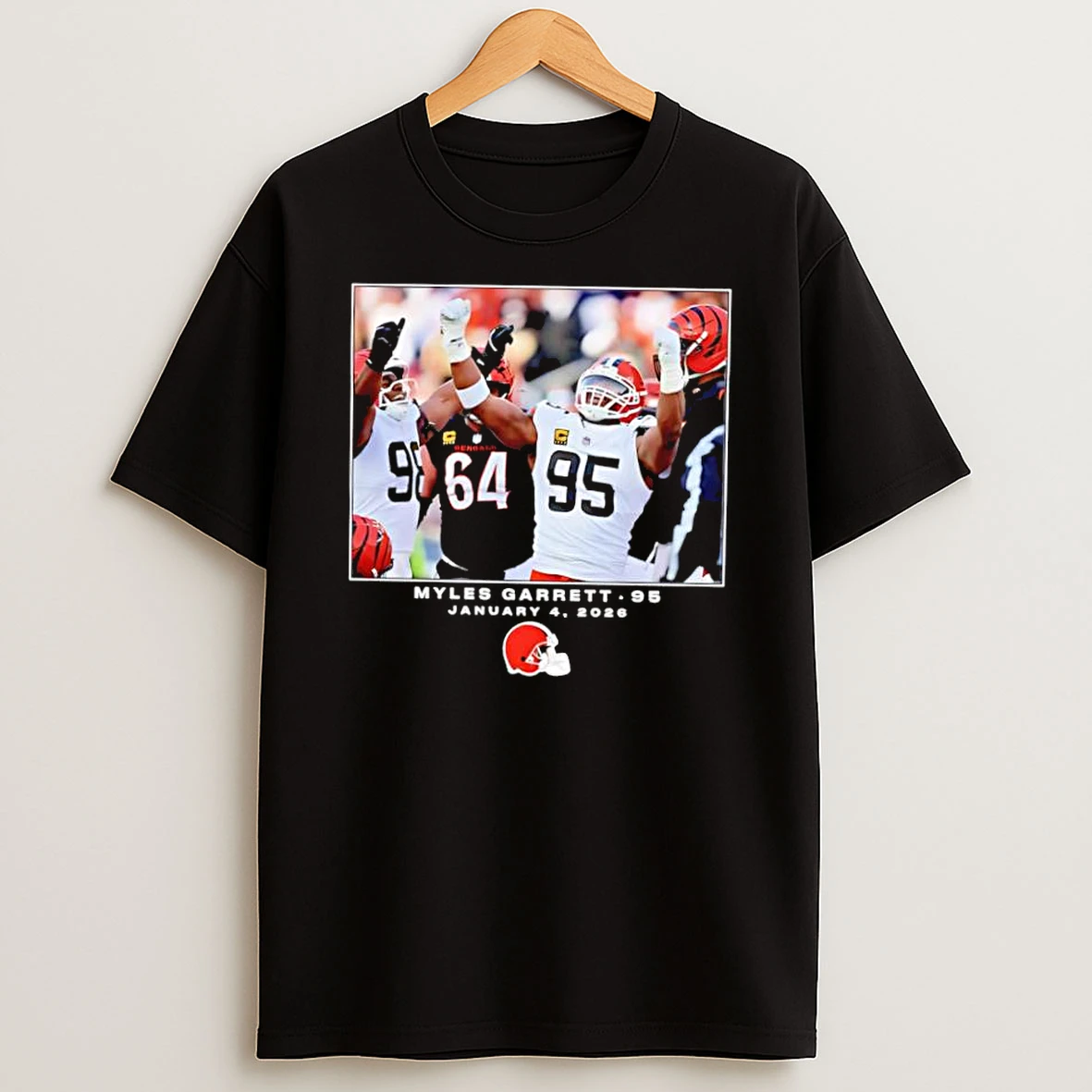 Cleveland Browns Myles Garrett Black Nfl Flash Features Week 18 Shirts