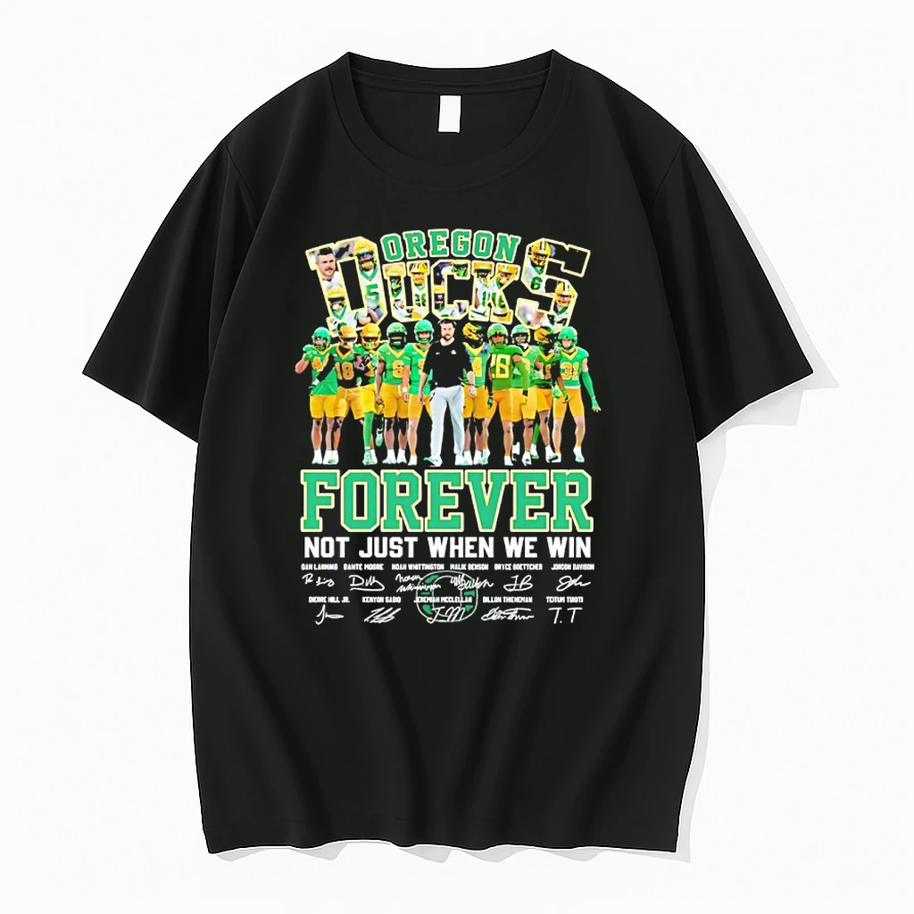 Coach Dan Lanning And Players Oregon Ducks Forever Not Just When We Win Signatures Shirts