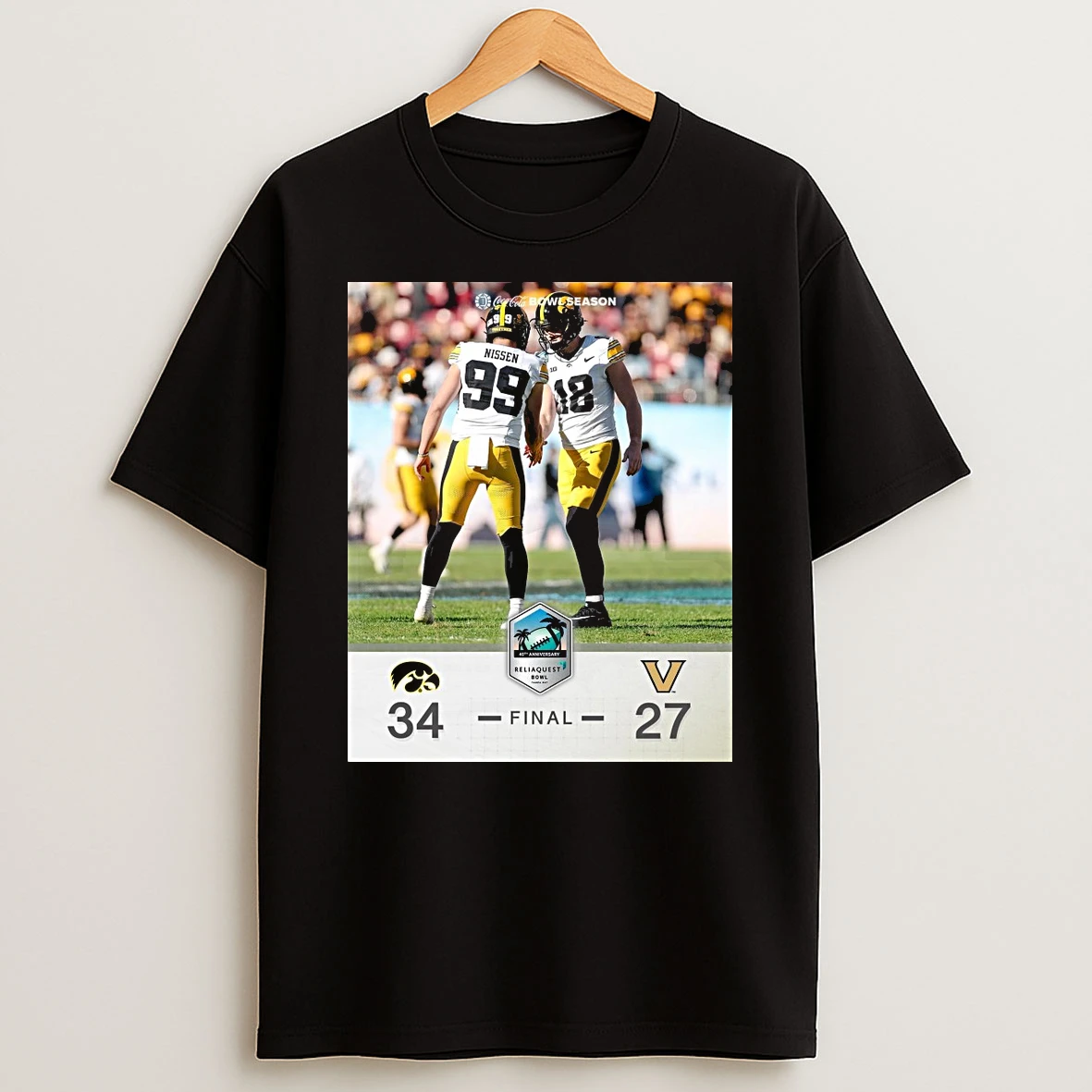 Coca Cola Bowl Season Reliaquest Bowl Iowa Hawkeyes Vs Vanderbilt Commodores Final Score 34 27 Shirts
