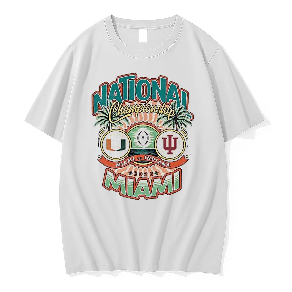 College Football Playoff 2026 National Championship Miami Vs Indiana Matchup Retro Shirts