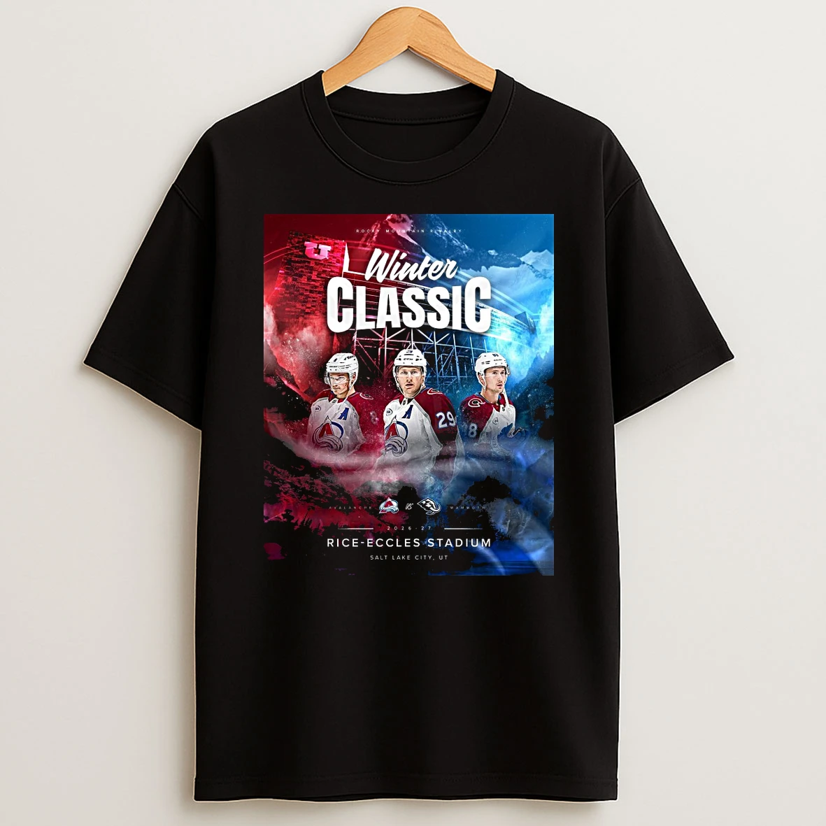 Colorado Avalanche Vs Utah Hockey Club Rocky Mountain Rivalry Winter Classic 2026 27 Rice Eccles Stadium Shirts