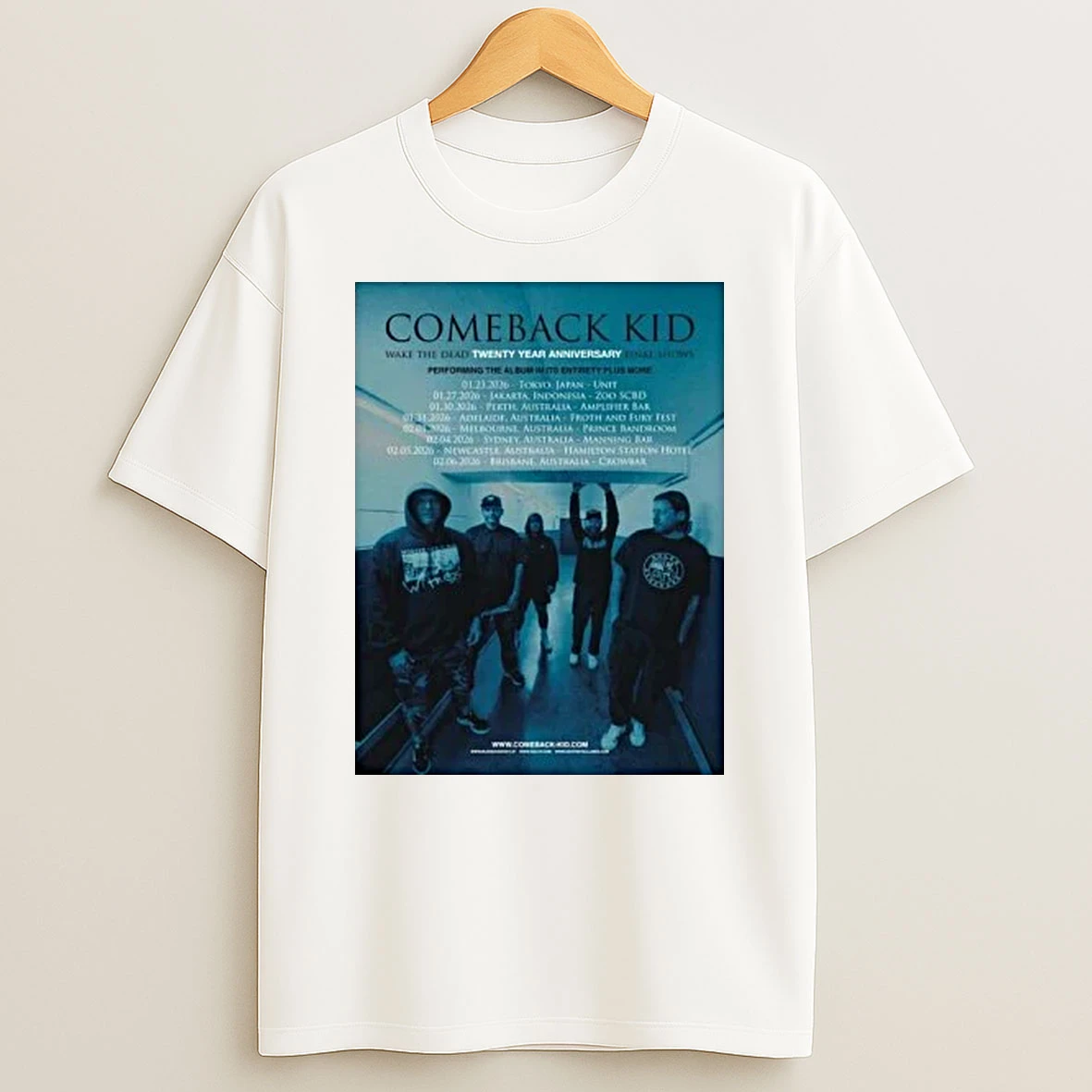 Comeback Kid Wake The Dead Twenty Year Anniversary Final Shows Tour 2026 Asia And Australia Shirts