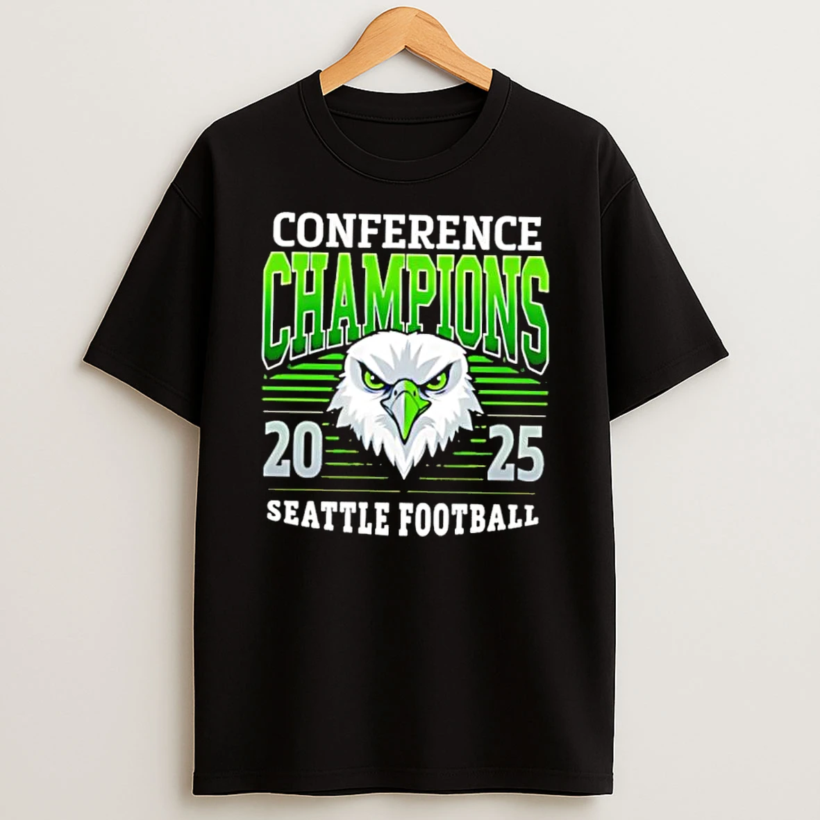 Conference Champions 2025 Seattle Football Eagle Mascot Graphic Shirts